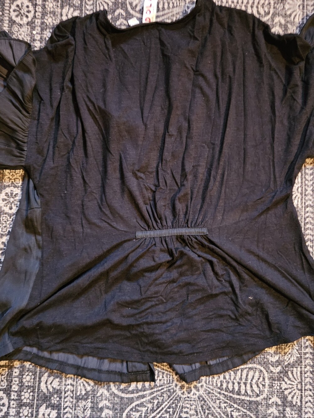 Dolan Black Button-Front Ruffle Sleeve Blouse - Picture 8 of 8
